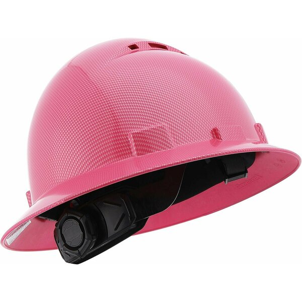 Protectx HDPE Fiber Full Brim Vented Hard Hat, Pink HH-FG-26PK-SV-01